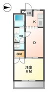 ラ・ポール宮川Ｂ 1DKの間取り