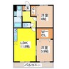 エスポワール鏡山 2LDKの間取り