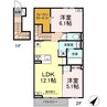 D-ROOM八本松南 2LDKの間取り