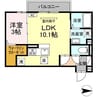 【新築】サンフィットA棟 1LDKの間取り