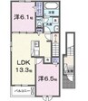 こころテラス 2LDKの間取り