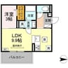 グレイスガーデンB 1LDKの間取り