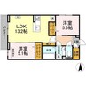 グレイスガーデンC 2LDKの間取り