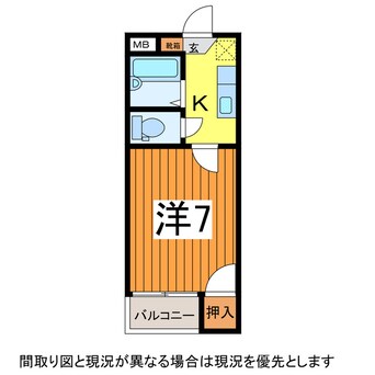 間取図 奥羽本線・山形線/山形駅 徒歩10分 1階 築29年