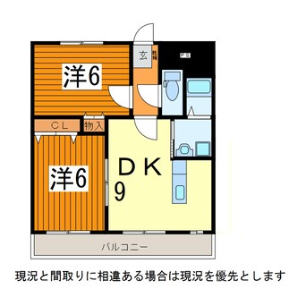 間取図 奥羽本線・山形線/山形駅 徒歩15分 1階 築18年