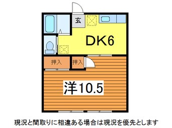 間取図 奥羽本線・山形線/山形駅 バス7分深町下車:停歩4分 1階 築39年