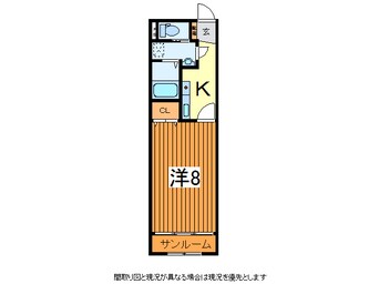 間取図 奥羽本線・山形線/山形駅 バス22分桧町四丁目下車:停歩9分 2階 築18年