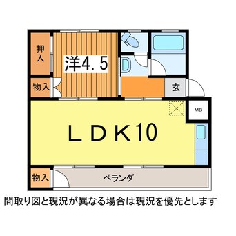 間取図 奥羽本線・山形線/山形駅 バス6分山交バス　末広町下車:停歩3分 3階 築54年