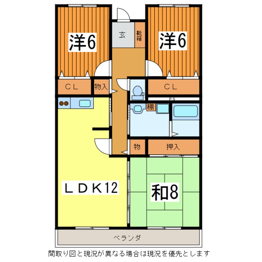 間取図 奥羽本線・山形線/山形駅 徒歩17分 2階 築27年