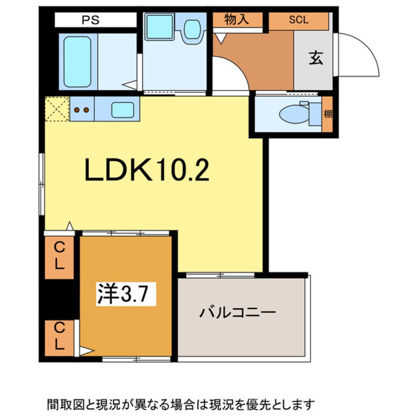 間取図 奥羽本線・山形線/山形駅 徒歩6分 8階 築2年