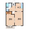 クレシェンドームD 2Kの間取り