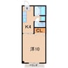 メゾン東浜 1Kの間取り
