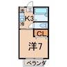 カーサハイブリッジ 1Kの間取り
