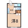 第二千葉荘 1Kの間取り