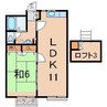 オクラガーデン 1LDKの間取り