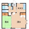 リバービューみどりの杜 2Kの間取り