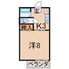 カーサ奥山　IIC棟 1Kの間取り