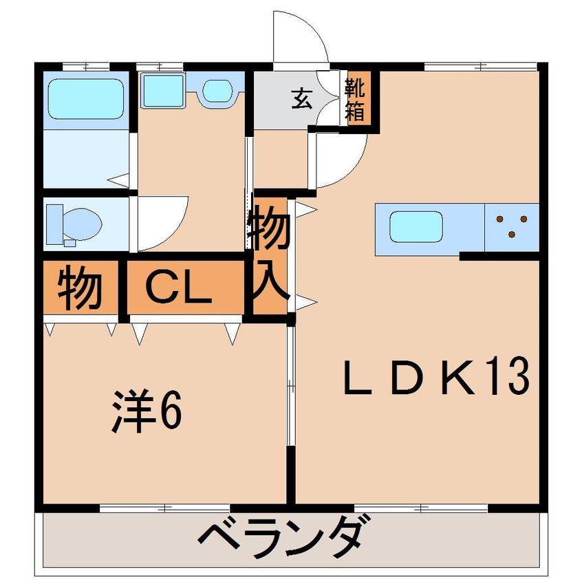 間取図 ピーチハイツＢ（湯野）