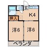 サンハイツ（伊達） 2Kの間取り