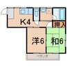 パレス越前 2Kの間取り