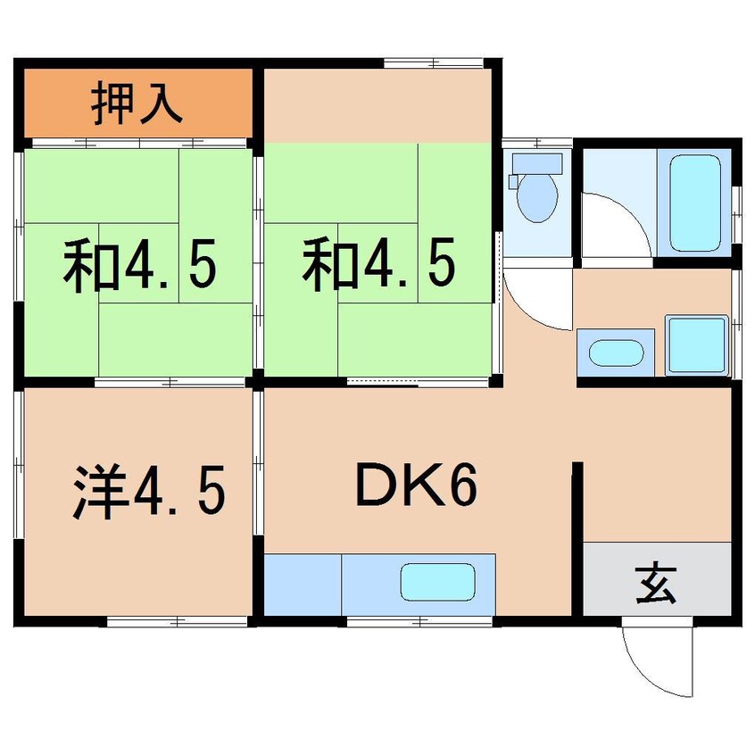 間取図 石川貸家（小舘脇10-22）