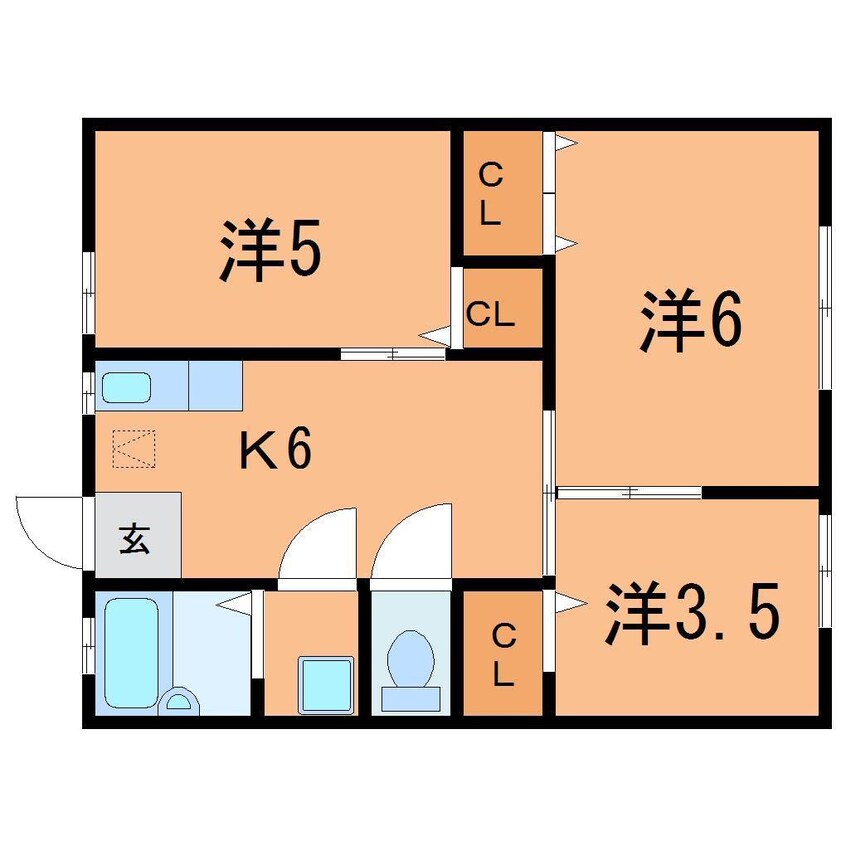 間取図 ゴールド・ミナミ