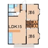 コーポＦＫ　Ｂ棟 2LDKの間取り