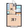 第二若葉荘 1Kの間取り