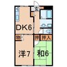 ドォーモ岡部 2DKの間取り