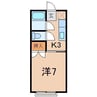 スリーワカバ 1Kの間取り