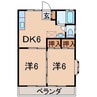 サンライズ野田 2DKの間取り