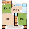 高野ハイツB 3Kの間取り
