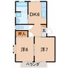 パレスシンコウB 2DKの間取り