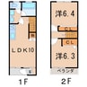 リバービューII 2LDKの間取り
