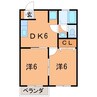 ラ・スイートＰ 2DKの間取り