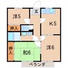 サンシティ鏡田B 3DKの間取り