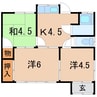 板垣貸家（鎌田舟戸4-1） 3Kの間取り