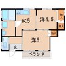 グリーンだて 2Kの間取り