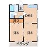 アピア勝山 2DKの間取り