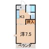 エッセンシャル岡部 1Kの間取り