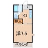 エッセンシャル岡部 1Kの間取り