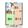 ぐりーんふらっつ 2DKの間取り