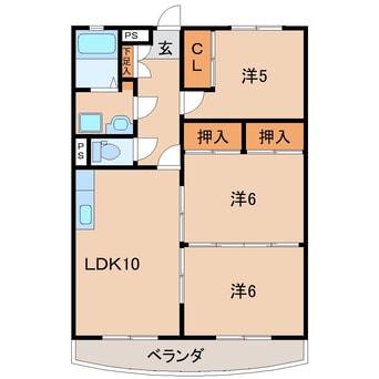 間取図 リバーサイド月崎A