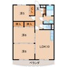 リバーサイド月崎A 3LDKの間取り