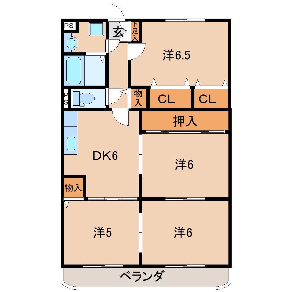 間取り図 リバーサイド月崎B