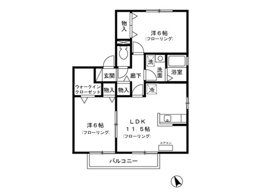 間取図 グリューン桜堤A