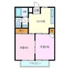 シティハイム杉山 2DKの間取り