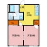フレグランス中島 2DKの間取り