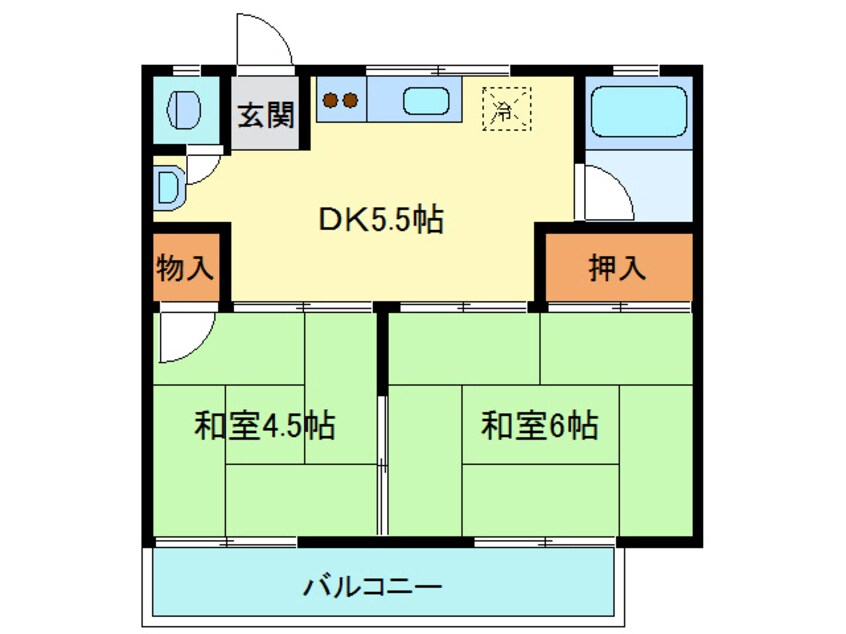 間取図 原田コーポB