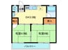 原田コーポB 2DKの間取り